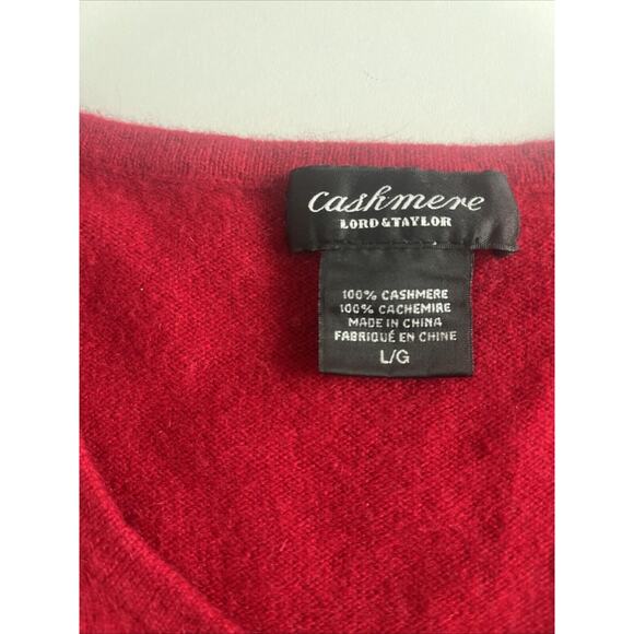 Lord Taylor Sweater Women L/G Red Cashmere Vest Minimalist old money - Picture 3 of 8